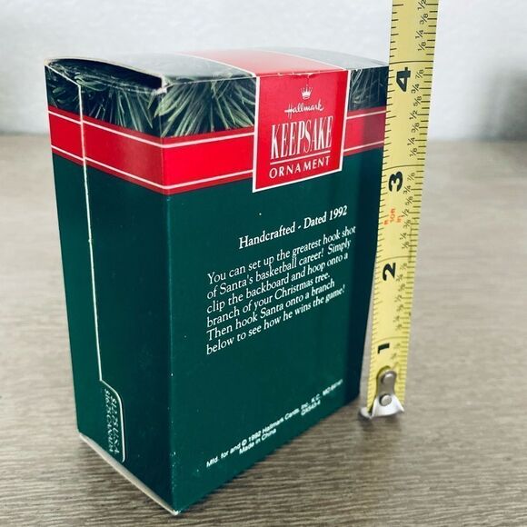 Vintage Hallmark Basketball Santa’s Hook Shot Holiday Ornaments Set - Picture 2 of 2